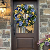Ukraine Flag Sunflower Front Door Wreath Spring Decor Blue and Yellow Ukrainian Wreath for Home Porch Farmhouse Decoration