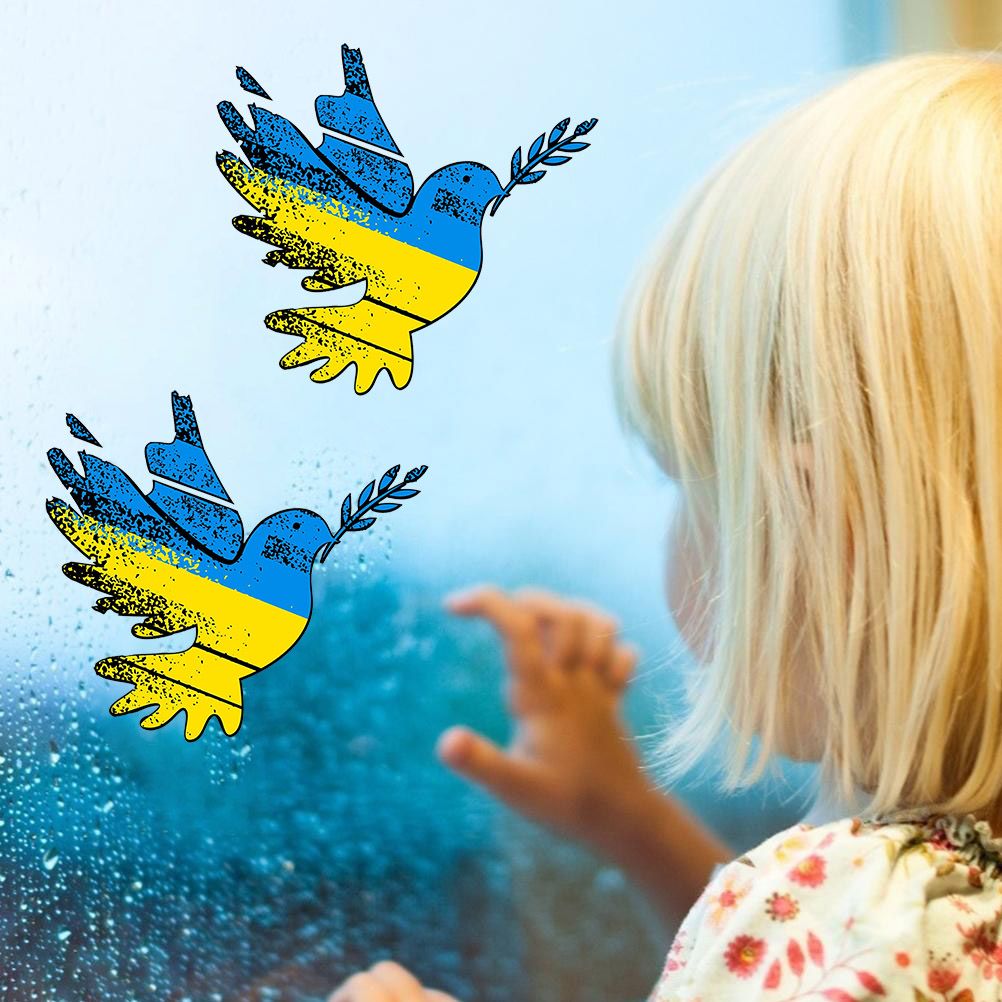 Peace in Ukraine Sticker Peace Dove Decoration Decal Sticker for Car Rear Window Refrigerator Furniture UV Resistant Sticker