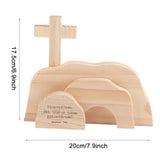 Easter Resurrection Scene Wooden Ornaments for The Home Table Jesus Nativity Scene Decorations Christian Figurine Ornament - Front View