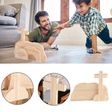 Easter Resurrection Scene Wooden Ornaments for The Home Table Jesus Nativity Scene Decorations Christian Figurine Ornament - Side View