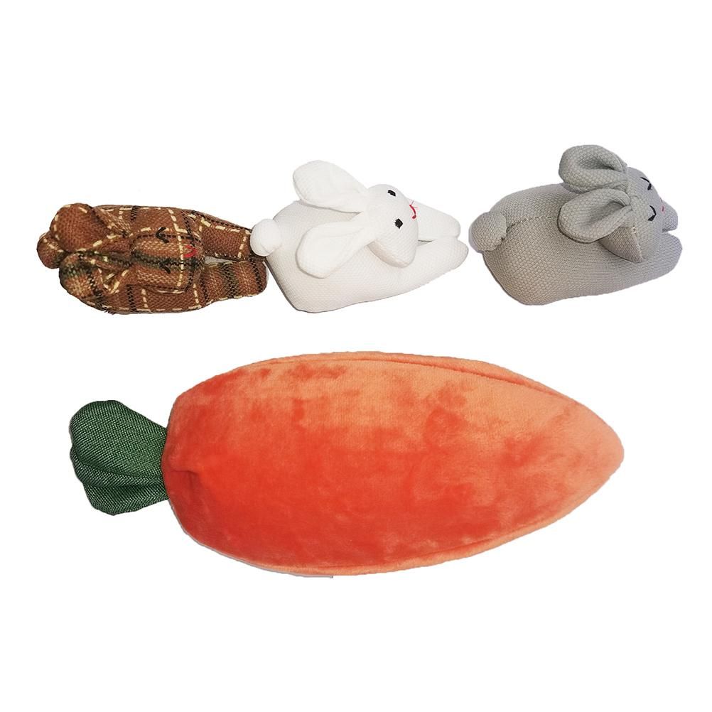 3 Bunnies in Carrot Purse Easter Cute 3D Carrot Coin Purse with Zipper Doll Toy Decoration Wallet Birthday Gifts for Kids and Adults