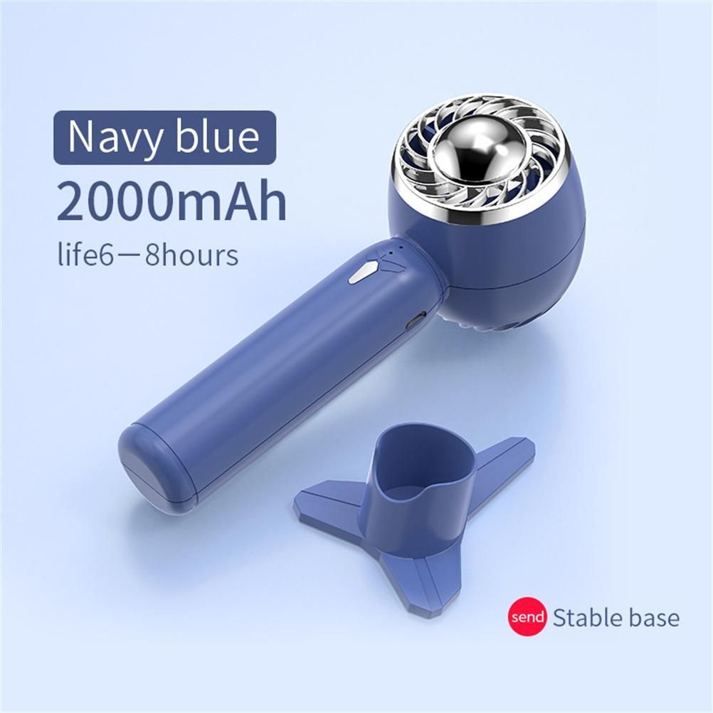 Handheld Fan USB Rechargeable Cooling Fan Silent 2000mAh Fan Summer Cooler Fan for Outdoor Travel