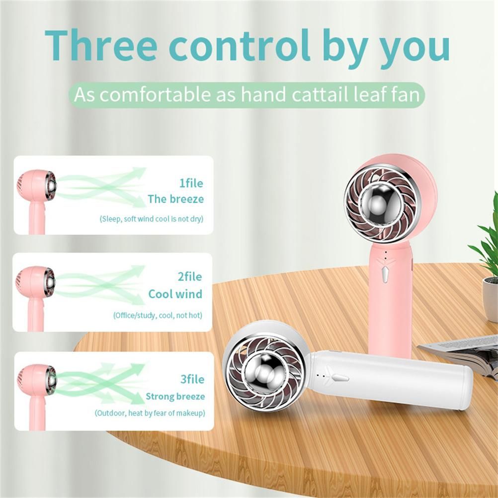 Handheld Fan USB Rechargeable Cooling Fan Silent 2000mAh Fan Summer Cooler Fan for Outdoor Travel