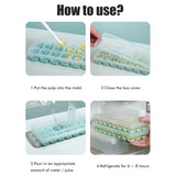 24 Grid Ice Cube Tray with Lid Covered Ice Cube Trays No Spill Ice Cube Cube Box Silicone Ice Cube Maker Tray