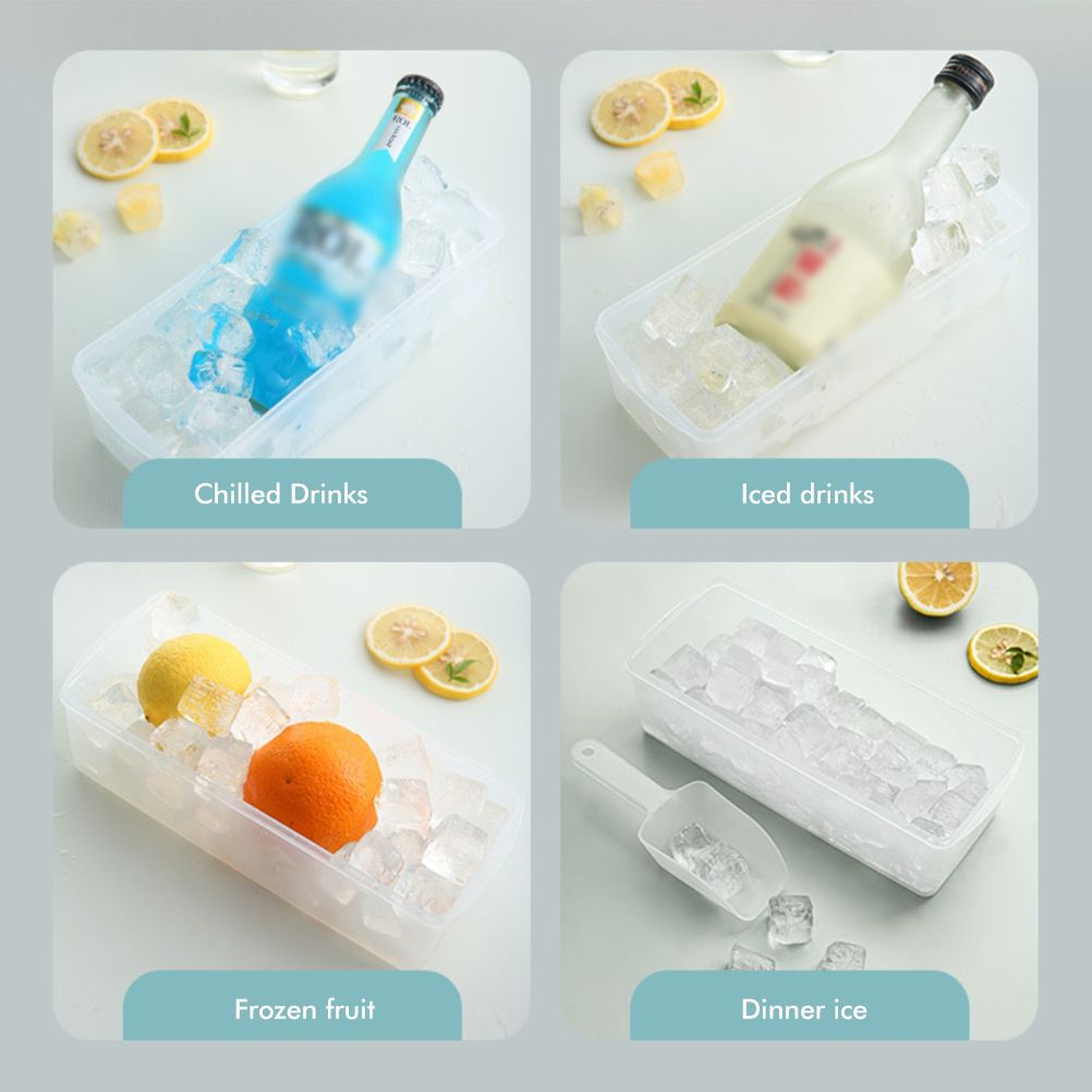24 Grid Ice Cube Tray with Lid Covered Ice Cube Trays No Spill Ice Cube Cube Box Silicone Ice Cube Maker Tray