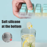 24 Grid Ice Cube Tray with Lid Covered Ice Cube Trays No Spill Ice Cube Cube Box Silicone Ice Cube Maker Tray - Close-Up Angle