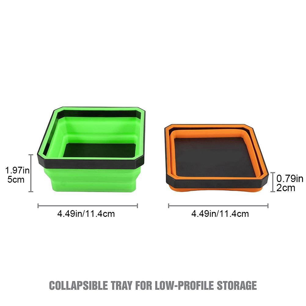 Collapsible Magnetic Parts Tray Tool Tray for Screw Nuts Washers Pins Other Small Parts