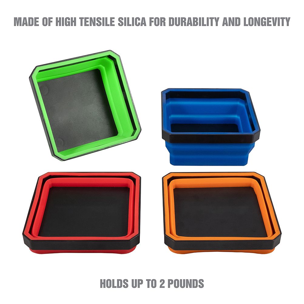 Collapsible Magnetic Parts Tray Tool Tray for Screw Nuts Washers Pins Other Small Parts
