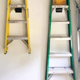 Wall Mount Ladder Grabber Ladder Storage Hook Heavy Duty Metal Ladder Organizer Garage Storage Organizer for Ladder Wheelbarrow Chair - 45-Degree Angle