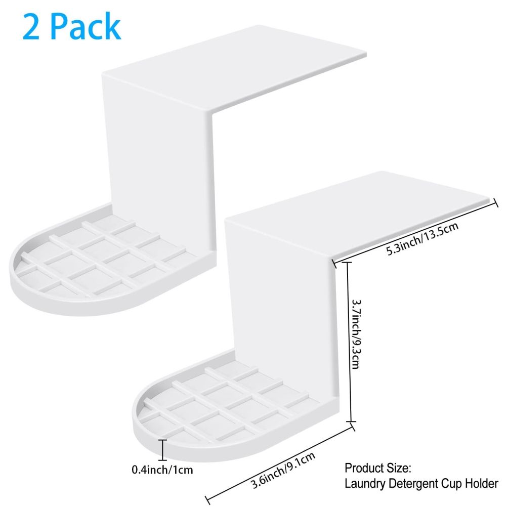 2 Pack Laundry Detergent Holder Detergent Cup Holder Drip Catcher Soap Tray Laundry Soap Dispenser for Fabric Softener Container
