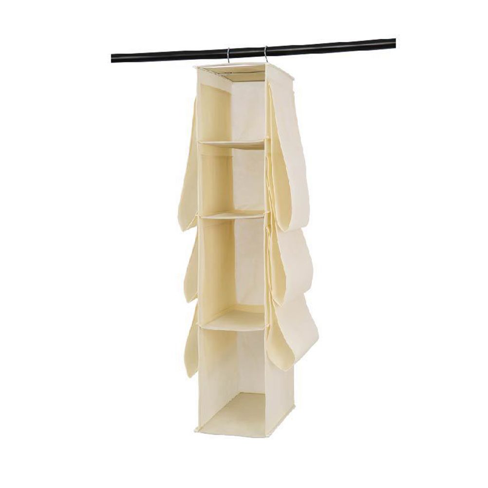 Hanging Purse Handbag Organizer Wardrobe Closet Dust Proof Shelf Rack Bag with 10 Compartments Bag Organizer