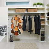 Hanging Purse Handbag Organizer Wardrobe Closet Dust Proof Shelf Rack Bag with 10 Compartments Bag Organizer