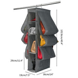 Hanging Purse Handbag Organizer Wardrobe Closet Dust Proof Shelf Rack Bag with 10 Compartments Bag Organizer - Front View