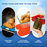 Reusable Double Basket Air Fryer Liners Non Stick Silicone Air Fryer Liners Kitchen Accessories for Dual Basket Air Fryers - Side View