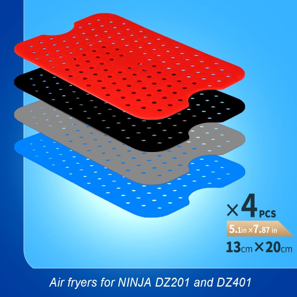 Reusable Double Basket Air Fryer Liners Non Stick Silicone Air Fryer Liners Kitchen Accessories for Dual Basket Air Fryers