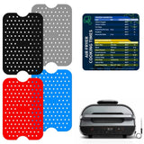 Reusable Double Basket Air Fryer Liners Non Stick Silicone Air Fryer Liners Kitchen Accessories for Dual Basket Air Fryers - Low Angle