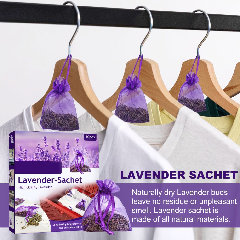 10 Pack Lavender Sachets for Drawers and Closets Perfect for Car Room Air Refreshing Fragrance Sachets Bag