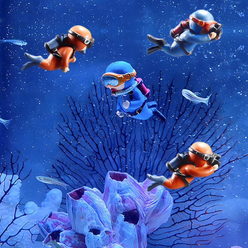 Aquarium Miniature Decoration Diver Figure Fish Tank Decoration Landscape Aquarium Accessories