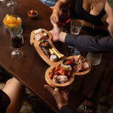 Wooden Food Tray Appetizer Tray Unique Shaped Wooden Serving Tray Decoration for Party Holiday Home Warming - Side View