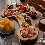 Wooden Food Tray Appetizer Tray Unique Shaped Wooden Serving Tray Decoration for Party Holiday Home Warming - Rear View