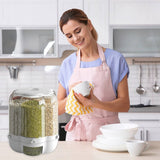 Food Grain Storage Container Large Capacity 9L 6 Grid Rotatable Rice Dispenser Sealed Grain Food Storage Box Kitchen Storage Bucket for Home Kitchen