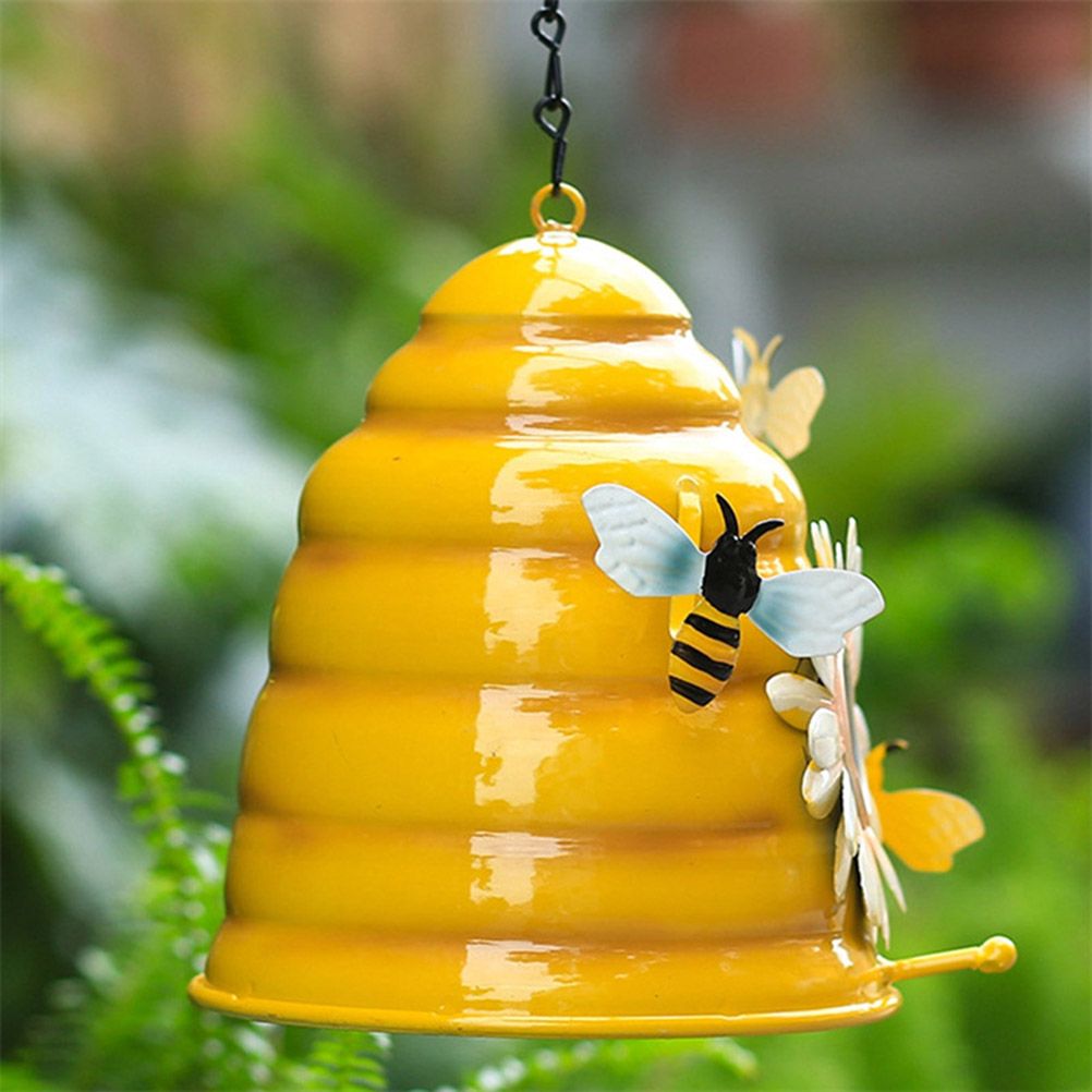 Beehive Bird Houses Outside Iron Hanging Birdhouses Garden Bird Nest Houses for Small Sized Bird