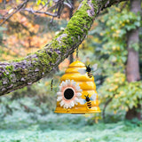Beehive Bird Houses Outside Iron Hanging Birdhouses Garden Bird Nest Houses for Small Sized Bird