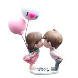 Car Couple Cute Ornaments Resin Couple Doll Car Interior Decoration Couple Figurines with Balloon for Car Dashboard Decoration Gift