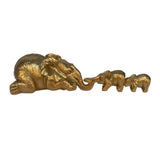 3 Pcs/Set Elephant Statues Hand Painted Elephant Resin Statues Mother Elephant Hanging 2 Baby Elephants on The Edge Home Decor Gift