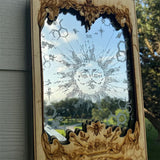 Sun XIX Tarot Card Mirrors Wooden Tarot Mirror Home Ornament