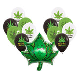 Weed Balloons Birthday Party Supplies Aluminum Foil Latex Balloon Weed Leaves Balloons Weed Party Decorations for Adults - Close-Up Angle