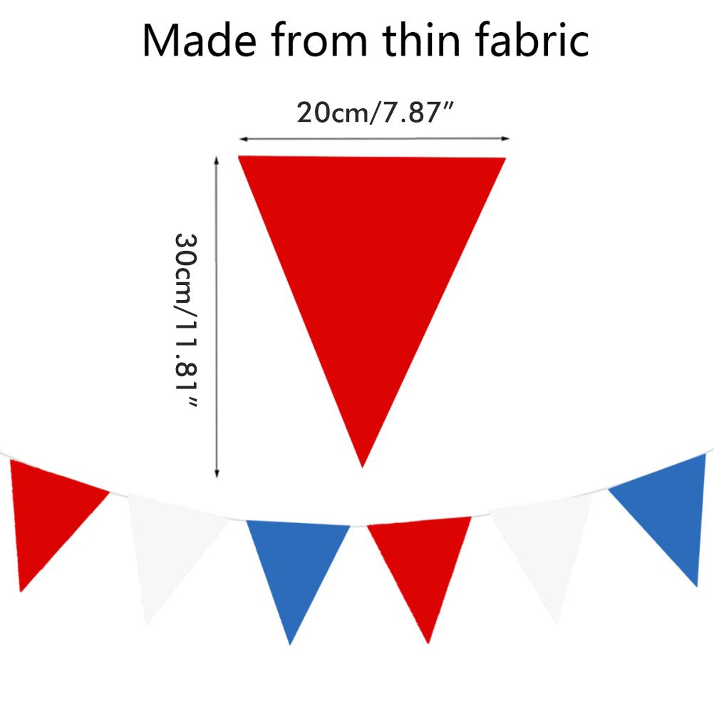 USA Independence Day Red Blue and White Triangular Pennant Banner Bunting Flags Events Decoration