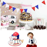 USA Independence Day Red Blue and White Triangular Pennant Banner Bunting Flags Events Decoration