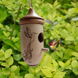 Hummingbird House Wooden Hummingbird Nest for Outside Hanging Garden Bird Feeder