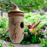 Hummingbird House Wooden Hummingbird Nest for Outside Hanging Garden Bird Feeder - 45-Degree Angle