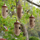 Hummingbird House Wooden Hummingbird Nest for Outside Hanging Garden Bird Feeder