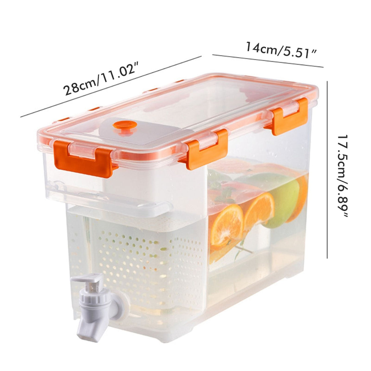 3.5 L Plastic Drink Dispenser Beverage Dispenser with Spigot Iced Juice Dispenser for Fridge Party Daily Use