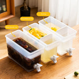 3.5 L Plastic Drink Dispenser Beverage Dispenser with Spigot Iced Juice Dispenser for Fridge Party Daily Use - 45-Degree Angle