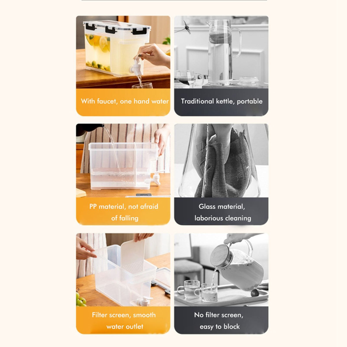 3.5 L Plastic Drink Dispenser Beverage Dispenser with Spigot Iced Juice Dispenser for Fridge Party Daily Use