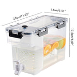 3.5 L Plastic Drink Dispenser Beverage Dispenser with Spigot Iced Juice Dispenser for Fridge Party Daily Use - Front View