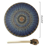 Shaman Drum with Drum Stick Vegetarian Shaman Fire Drum Home Ornament Shamanic Drum Hand Drum for Kids Adults - Front View