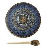 Shaman Drum with Drum Stick Vegetarian Shaman Fire Drum Home Ornament Shamanic Drum Hand Drum for Kids Adults - Top-Down View