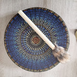 Shaman Drum with Drum Stick Vegetarian Shaman Fire Drum Home Ornament Shamanic Drum Hand Drum for Kids Adults