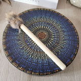Shaman Drum with Drum Stick Vegetarian Shaman Fire Drum Home Ornament Shamanic Drum Hand Drum for Kids Adults - Low Angle