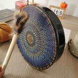 Shaman Drum with Drum Stick Vegetarian Shaman Fire Drum Home Ornament Shamanic Drum Hand Drum for Kids Adults