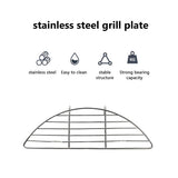 Small Half Round Cooling Rack 304 Stainless Steel Grill Rack Food Cooling Rack Food Strainers Anti Scorching Grill Racks - Top-Down View
