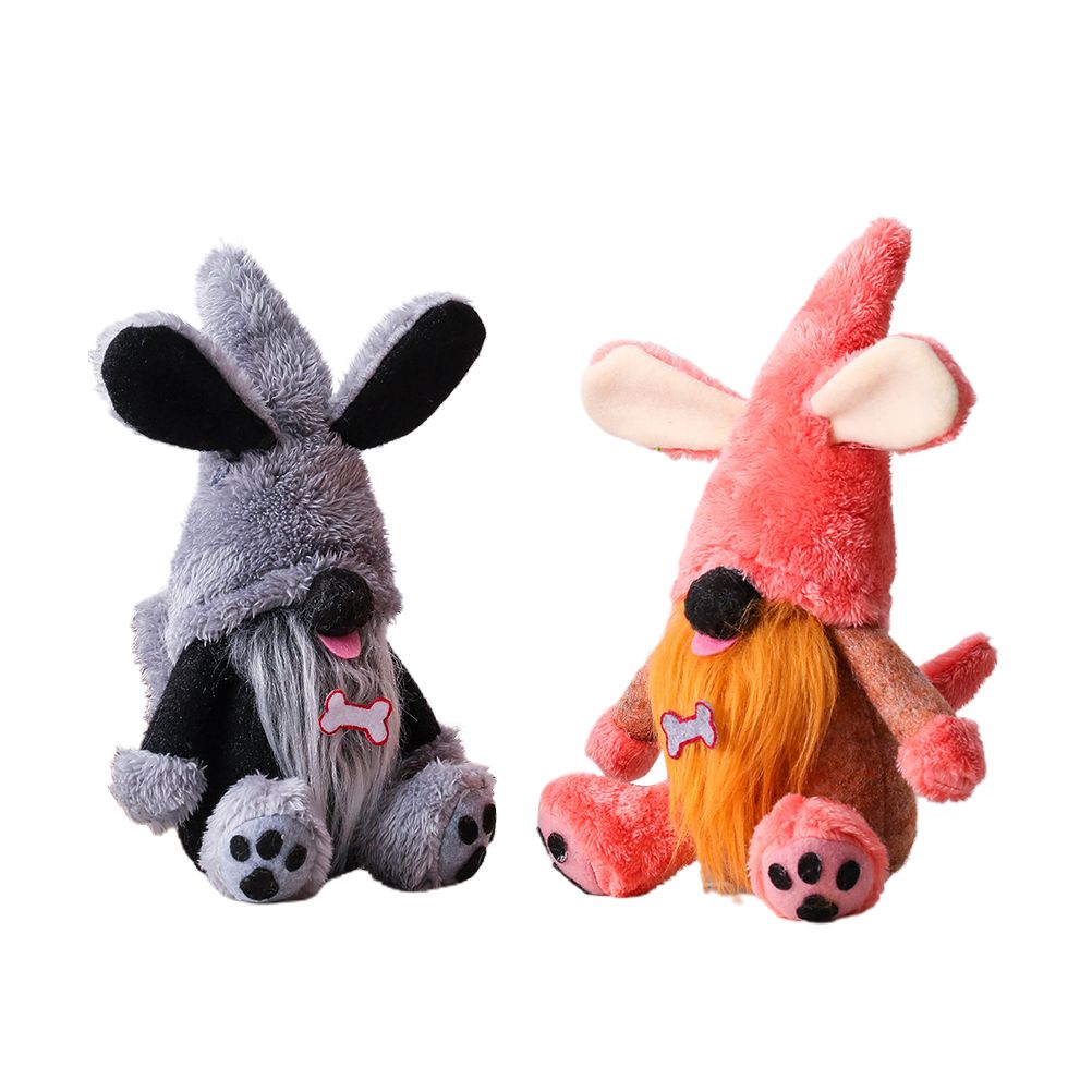 2Pcs Dog Gnomes Dog Paws Bone Doll Swedish Tomte Ornament Plush Puppy Tiered Tray Decoration Home Kitchen Farmhouse Drcor