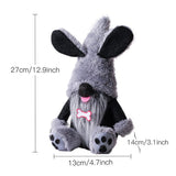 2Pcs Dog Gnomes Dog Paws Bone Doll Swedish Tomte Ornament Plush Puppy Tiered Tray Decoration Home Kitchen Farmhouse Drcor - Side View