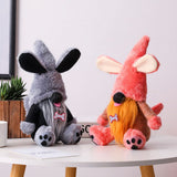 2Pcs Dog Gnomes Dog Paws Bone Doll Swedish Tomte Ornament Plush Puppy Tiered Tray Decoration Home Kitchen Farmhouse Drcor
