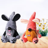 2Pcs Dog Gnomes Dog Paws Bone Doll Swedish Tomte Ornament Plush Puppy Tiered Tray Decoration Home Kitchen Farmhouse Drcor